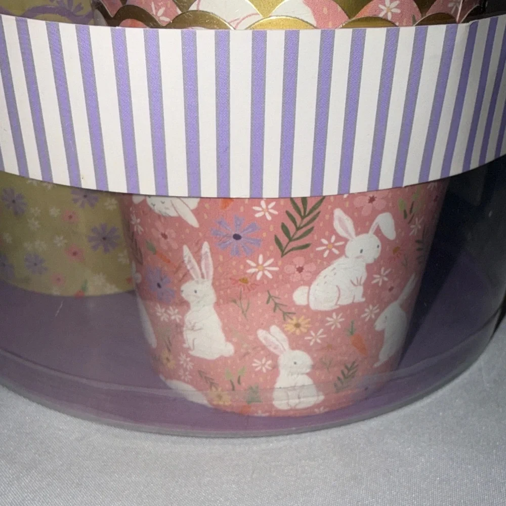 Set of 48 Floral Bunny Baking Cups Set Easter